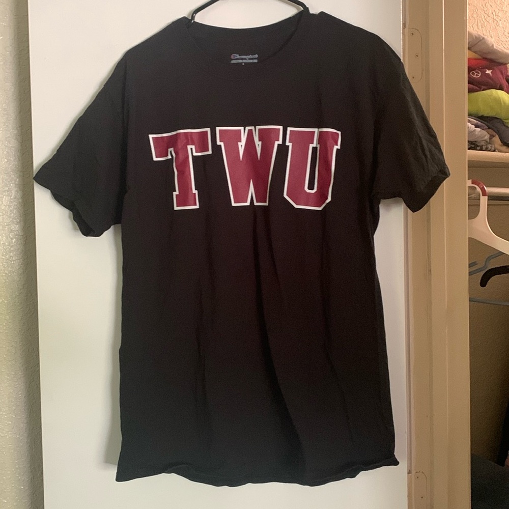 TWU champion black t-shirt size large